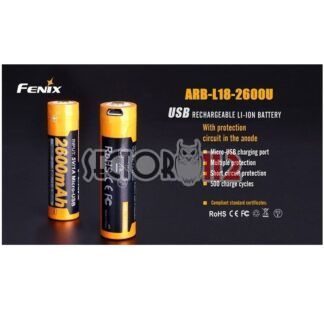 Bateria 18650 FENIX Usb varias capacidades