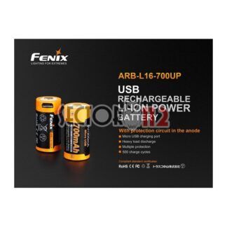 Batería CR123 FENIX Usb 700 mAh