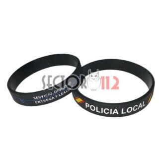 Pulsera silicona POLICÍA LOCAL línea azul