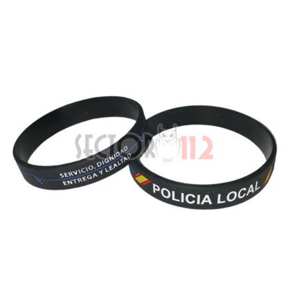 Pulsera silicona POLICÍA LOCAL línea azul