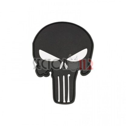 Parche PVC calavera Punisher blanco y negro