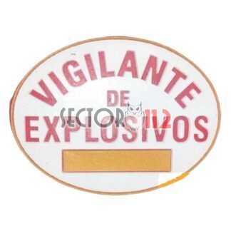 Placa pecho VIGILANTE DE EXPLOSIVOS PVC Velcro