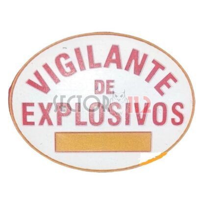 Placa pecho VIGILANTE DE EXPLOSIVOS PVC Velcro