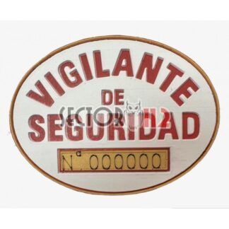 Placa pecho VIGILANTE DE SEGURIDAD PVC Velcro