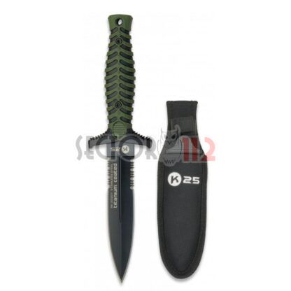 Cuchillo K25 Verde con funda Hoja  12 5 cm
